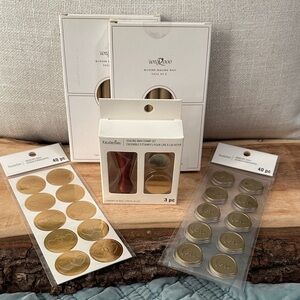 Wedding Items!Sealing Wax Stamp Set & Two (40)Piece Sets of Gold Envelope Seals